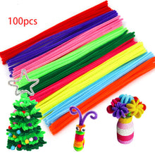 Load image into Gallery viewer, 100pcs Multicolour Chenille Stems Pipe Cleaners Handmade Diy Art Craft Material Kids Creativity Handicraft Children Toys